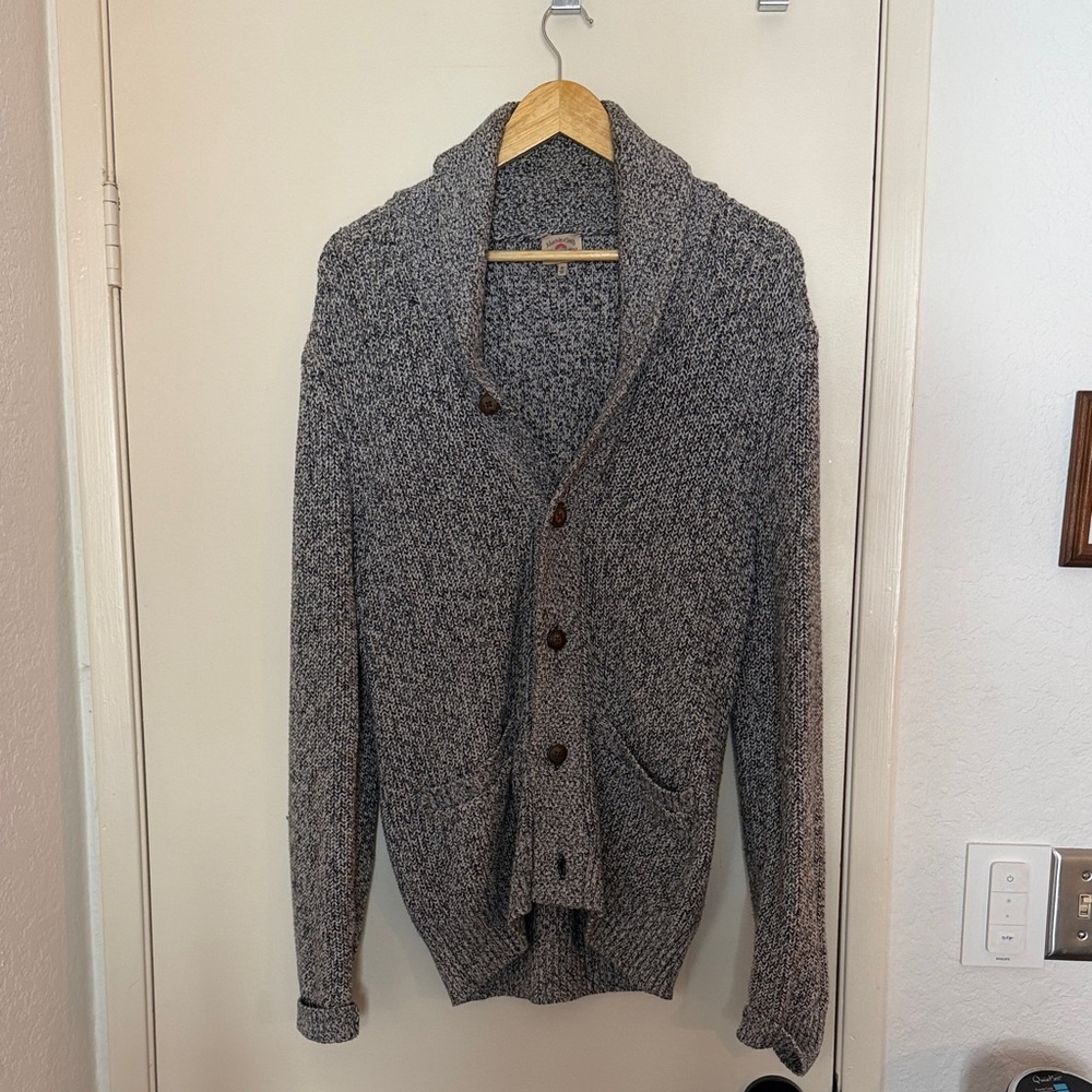 Faherty Men's Heather Gray Cardigan Sweater